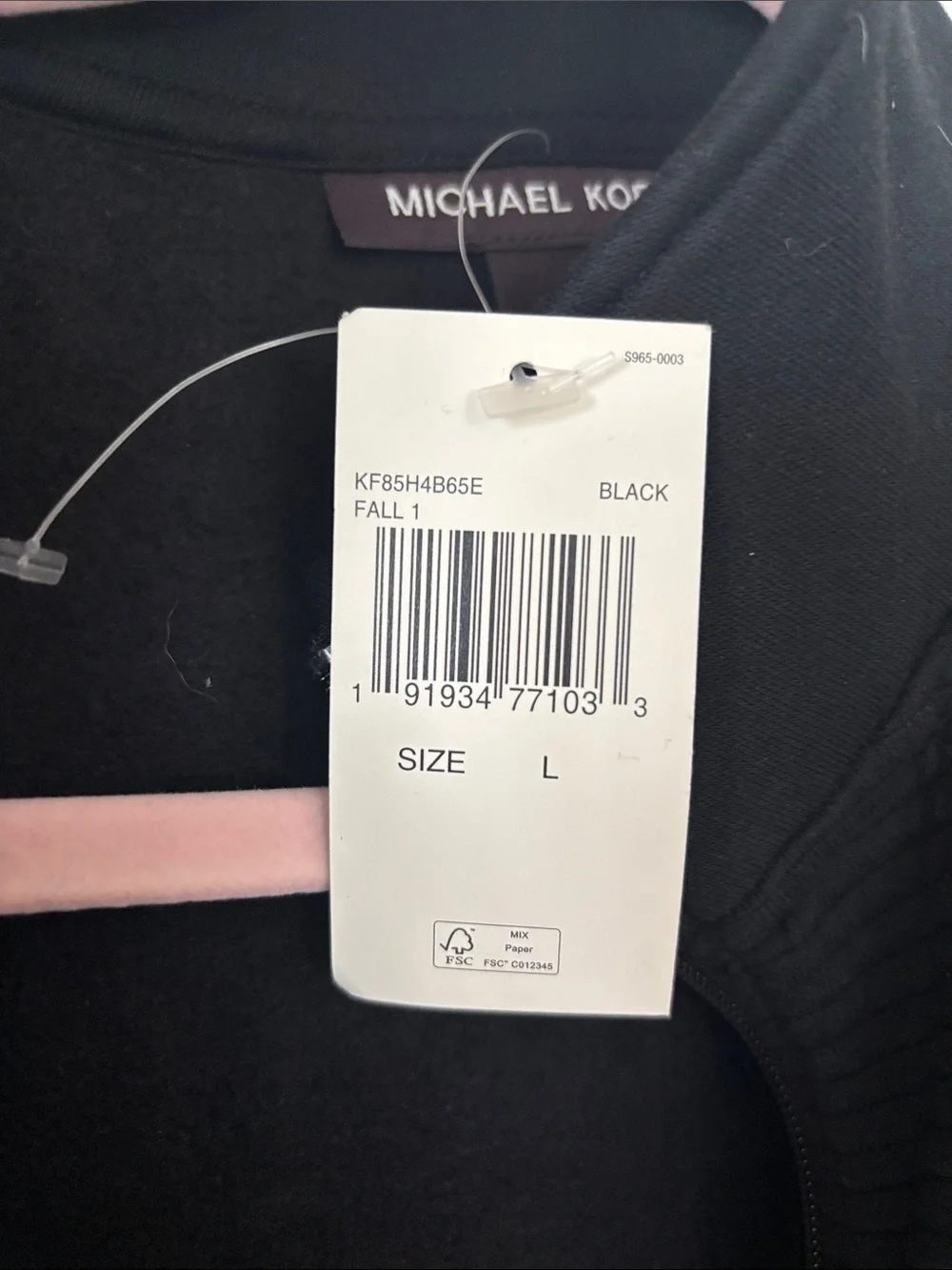 Micheal Kors Black Zip-Up Jacket